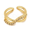 Brass Micro Pave Cubic Zirconia Cuff Rings for Women RJEW-S392-19G-3