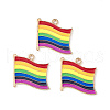 Rainbow Color Pride Flag Alloy Enamel Pendants X-ENAM-K067-10-2