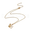Initial Letter with Butterfly Pendant Necklace NJEW-C026-01G-D-2