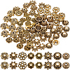 SOFPLATE 240Pcs 8 Styles Tibetan Style Alloy Flower Beads Caps FIND-SP0001-64-1