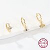 3 Pcs 3 Style Cubic Zirconia Horse Eye Dangle Hoop & Stud Earrings Set EJEW-F317-02G-1