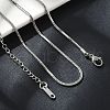 Non-Tarnish 304 Stainless Steel Round Snake Chain Necklace for Men Women NJEW-K245-012C-1