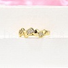 Brass Micro Pave Clear Cubic Zirconia Cuff Rings for Women RJEW-H247-28G-3