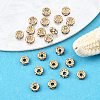 Rack Plating Brass Crystal Rhinestone Rondelle Space Beads RB-D303-KCG-4