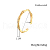 Stainless Steel Finger Open Cuff Ring IS0697-1-4