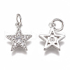 Brass Micro Pave Cubic Zirconia Charms ZIRC-F111-11-3