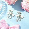Bowknot Alloy Enamel Dangle Stud Earrings EJEW-JE06448-02-1
