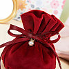 Velvet Jewelry Bags with Drawstring & Plastic Imitation Pearl TP-CJC0001-03A-3