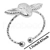 Non-Tarnish 304 Stainless Steel Owl Cuff Ring for Unisex NN5727-1-1