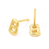 Brass Hollow Out Initial Letter Stud Earrings for Women EJEW-A044-01G-B-2