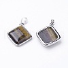 Natural Tiger Eye Pendants G-E420-08P-1