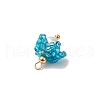 Cylinder Seed Beaded Flower Pendants PALLOY-MZ00705-02-5