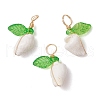 Natural Sea Shell Copper Wire Wrapped Pendants PALLOY-JF03610-02-1