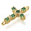 Brass Pave Cubic Zirconia Connector Charms KK-M101-03C-G01-2