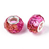 Transparent Resin Rondelle European Beads RESI-N044-01F-3