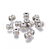 201 Stainless Steel Grooved Beads STAS-P236-04P-1