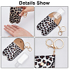 WADORN 4Pcs 4 Styles Leopard Print & Snakeskin Pattern Plastic Hand Sanitizer Bottle with PU Leather Cover KEYC-WR0001-35-3
