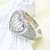 Brass Micro Pave Clear Cubic Zirconia Cuff Rings for Women RJEW-G347-01P-1