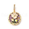 Brass Micro Pave Cubic Zirconia & Enamel Pendants KK-R222-09G-04-1
