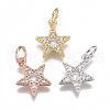 Brass Micro Pave Cubic Zirconia Charms ZIRC-F111-11-1