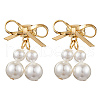 Brass Bowknot Dangle Stud Earrings EJEW-TA00401-1