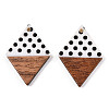 Printed Opaque Resin & Walnut Wood Pendants RESI-TAC0017-60-2