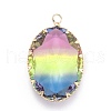 Two Tone Transparent Glass Pendants GLAA-F110-01C-4