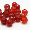 3-Hole Dyed Natural Red Agate Round Beads G-N0012-8mm-18-2