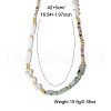 Bohemian Style Natural Sesame Jasper & White Jade Cuboid & Natural Pearl Beaded Necklaces PY9545-4