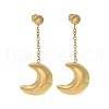 304 Stainless Steel Dangle Stud Earrings EJEW-C137-04G-4