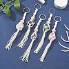 Waxed Cotton Cord Braided Macrame Pouch Gemstone Holder Keychain KEYC-JKC00537-2