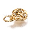 Brass Micro Pave Clear Cubic Zirconia Charms ZIRC-B002-66G-3