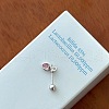 Brass Pave Pink Cubic Zirconia Cartilage Earrings FS-WG47071-03-1