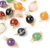 16Pcs 8 Style Natural Gemstone Connector Charms PALLOY-CJ00053-1