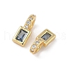 Brass Micro Pave Cubic Zirconia Charms KK-Q039-04B-G-2