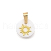3Pcs 3 Styles Natural Freshwater Shell Geometric Charms PALLOY-JF03514-01-2