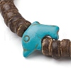 Natural Coconut Rondelle Beaded Stretch Bracelets BJEW-JB10217-01-3