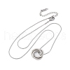 304 Stainless Steel Triple Circles Pendant Necklaces for Women NJEW-Z044-14P-4