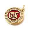Brass Rhinestone Enamel Pendants KK-D362-04G-2