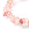 Chip Watermelon Stone Glass Stretch Beaded Bracelets for Kids BJEW-JB06305-05-2