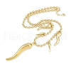 Rack Plating Brass Italian Horn Cornicello Bib Necklacess NJEW-P317-06G-2