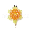 3D Electroplate Glass Seed Beaded Tortoise Pendants PALLOY-MZ00674-01-1