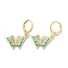 Butterfly Real 18K Gold Plated Brass Dangle Leverback Earrings EJEW-L268-035G-02-1