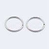 Rhodium Plated 925 Sterling Silver Open Jump Rings STER-F036-02P-0.8x4mm-2