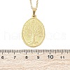 Oval Tree of Life 304 Stainless Steel Pendant Necklaces NJEW-M096-10G-4