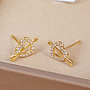 Elegant Cupid Heart Brass Stud Earrings AJ1399-1