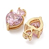 Brass Micro Cubic Zirconia Pemdant KK-Q789-27G-2