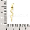 Snake Brass Micro Pave Cubic Zirconia Pendants KK-V007-007G-03-3