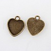 Vintage Tibetan Style Alloy Heart Pendant Cabochon Settings TIBEP-M018-144AB-NF-2