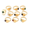 Oval 304 Stainless Steel Open Cuff Rings RJEW-Z078-09G-4